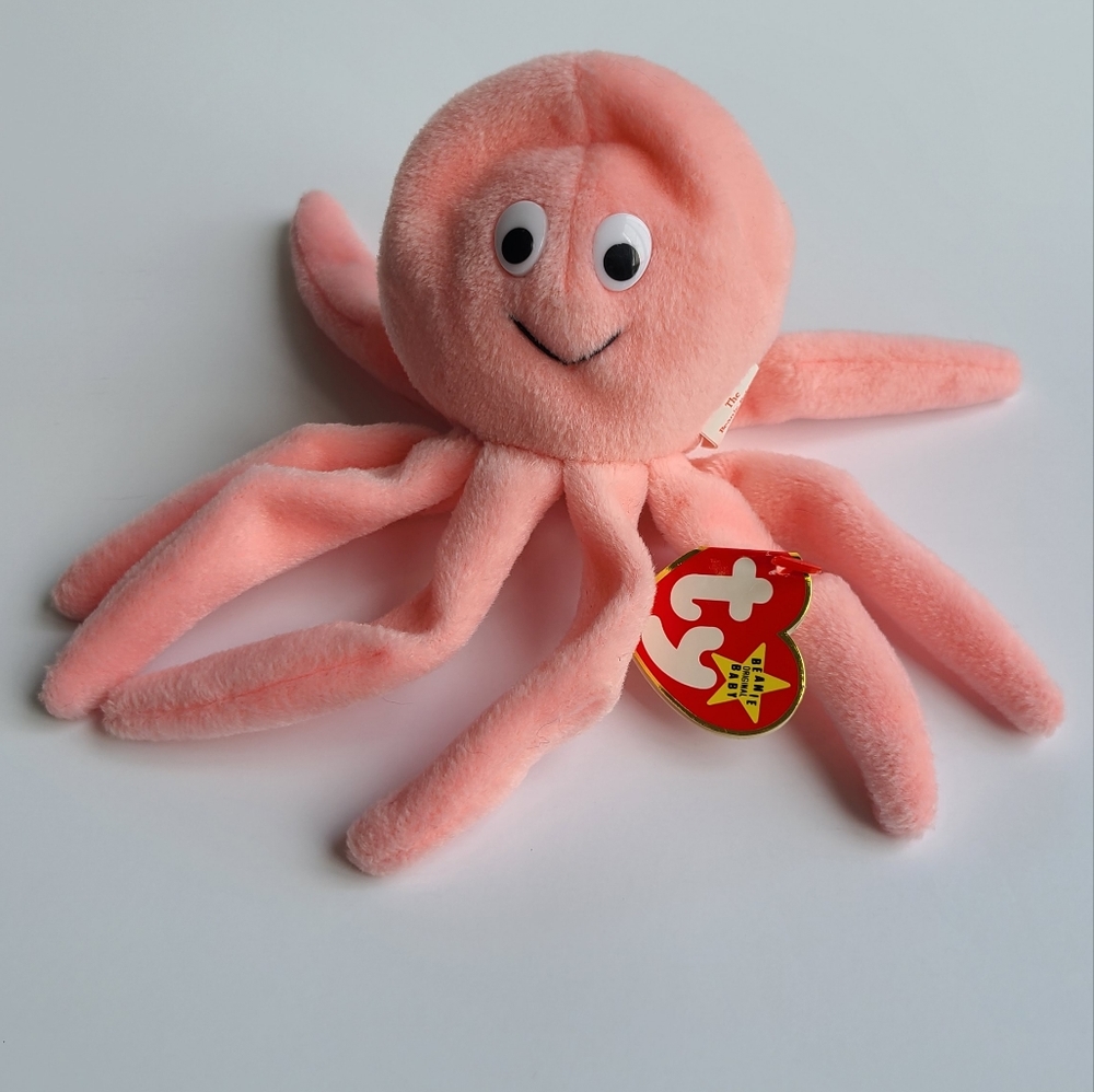 TY Beanie Baby Inky The Octopus‎ Style 4028 With PVC Pellets and Errors
